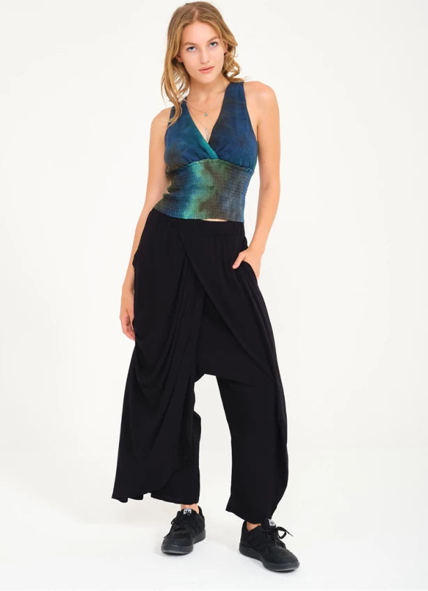 Gipeli Blouse Tie Dye Patterned Blue-Green