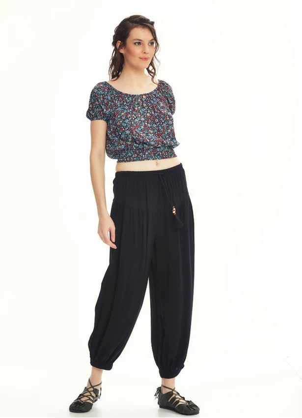 Drawstring Black Pants