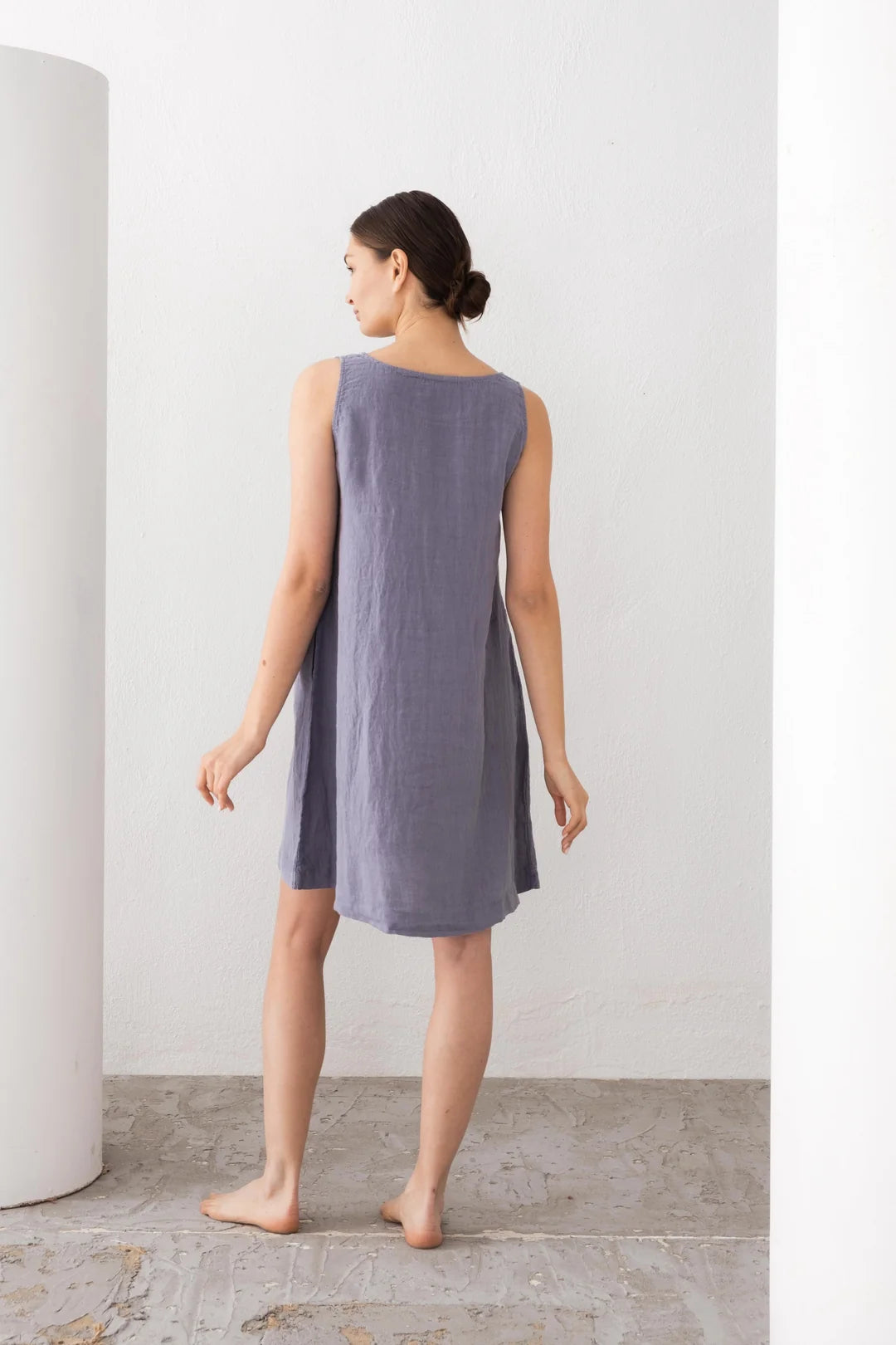 Linen Sleeveless Dress Lilac