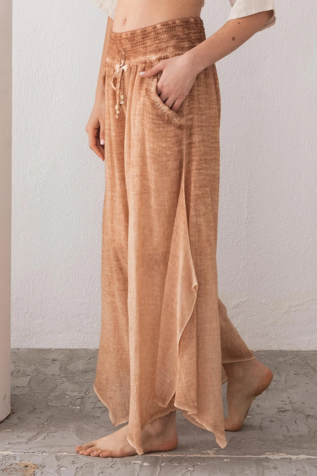 Spanish Wide Leg Linen Trousers Sienna