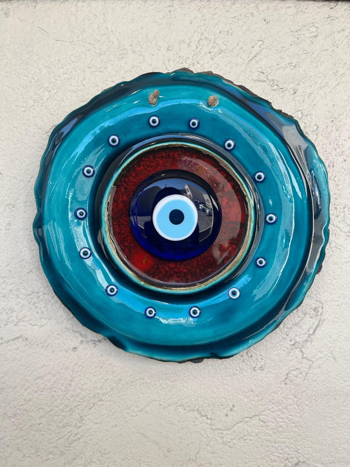 Circle Ceramic With Glass Beads