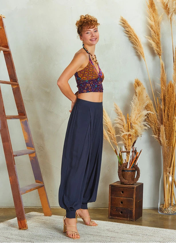 Pleated Baggy Shalwar Pants Dark Grey