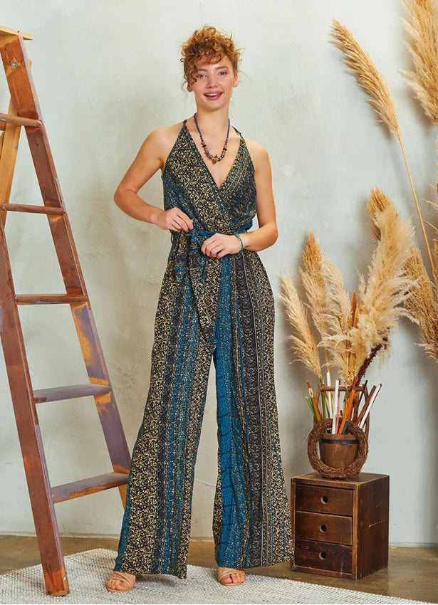 Wide Leg Jumpsuit Blue