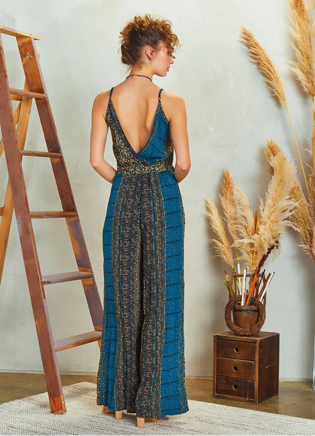 Wide Leg Jumpsuit Blue