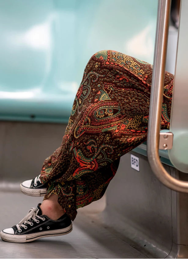 Ethnic Patterned Hidden Zipper Modern Harem Pants