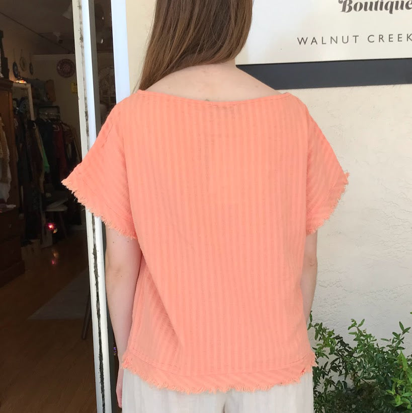Wide Neck Cotton Shirt