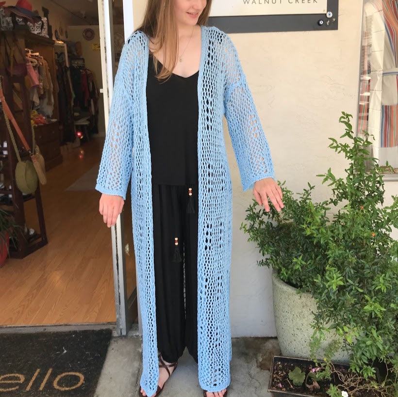Long Open Front Knit Sweater