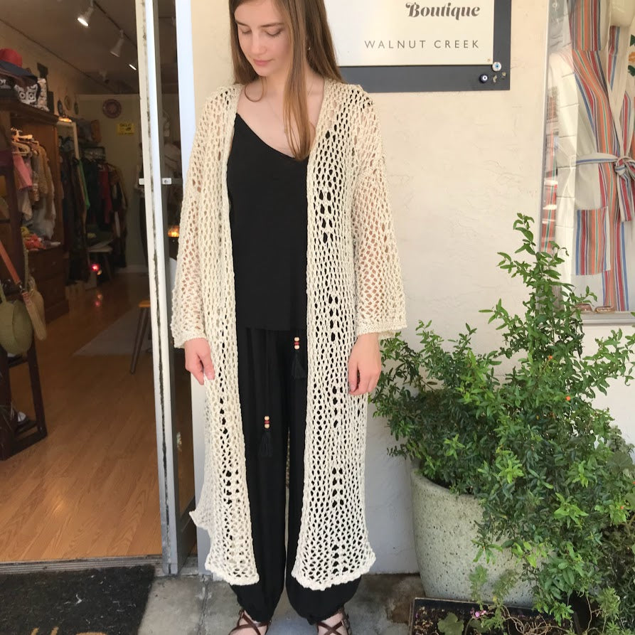 Long Open Front Knit Sweater