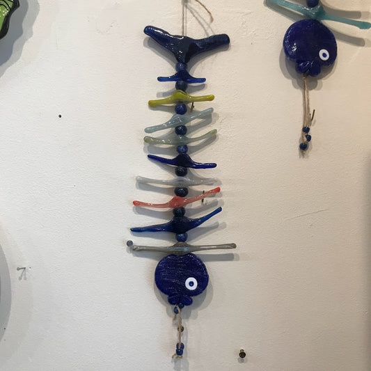 Glass Fish Evil Eye Wall Hanging