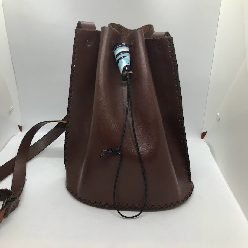Leather Drawstring Purse