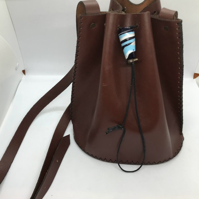 Leather Drawstring Purse