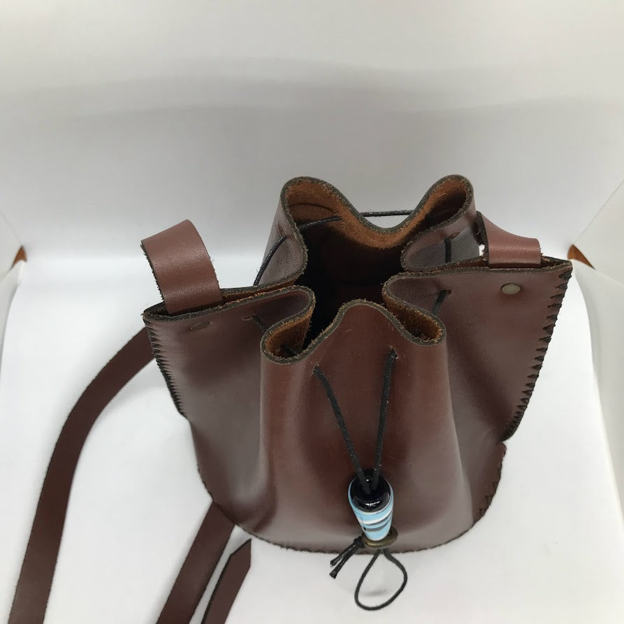 Leather Drawstring Purse