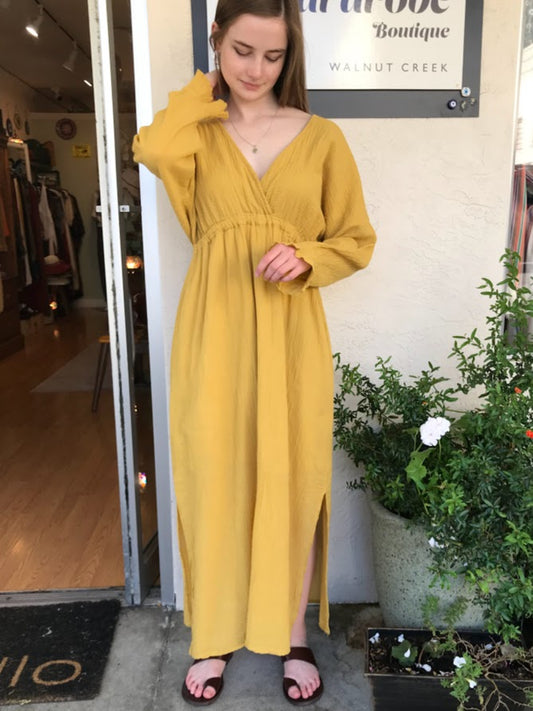 V-Neck Cotton Dress