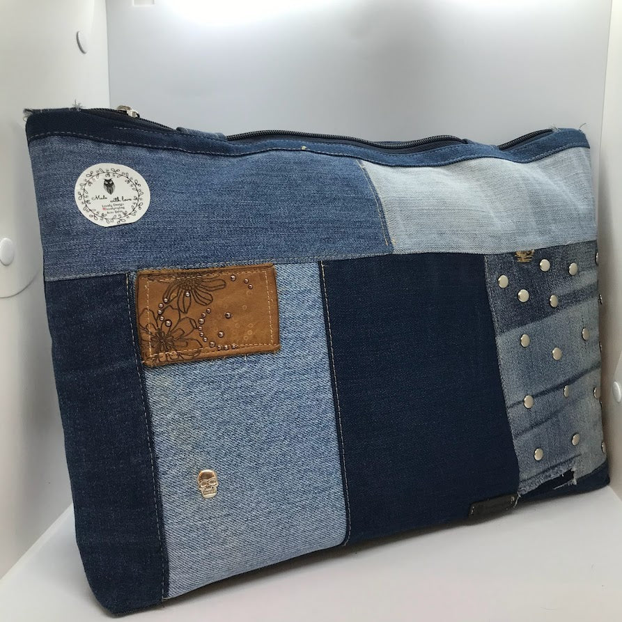Jean Patchwork Shoulder Bag