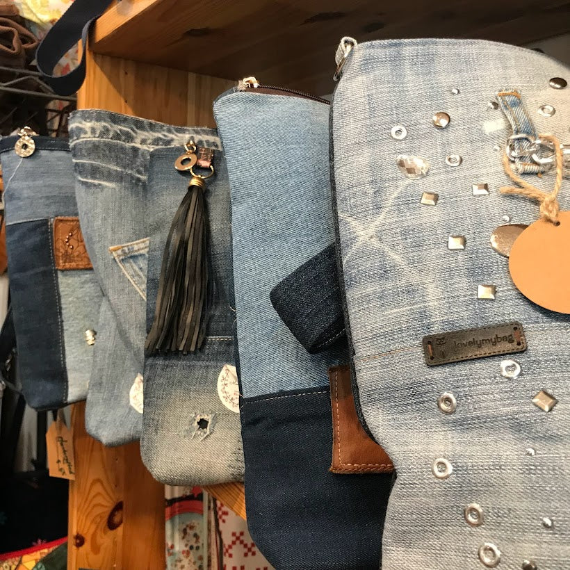 Jean Patchwork Shoulder Bag