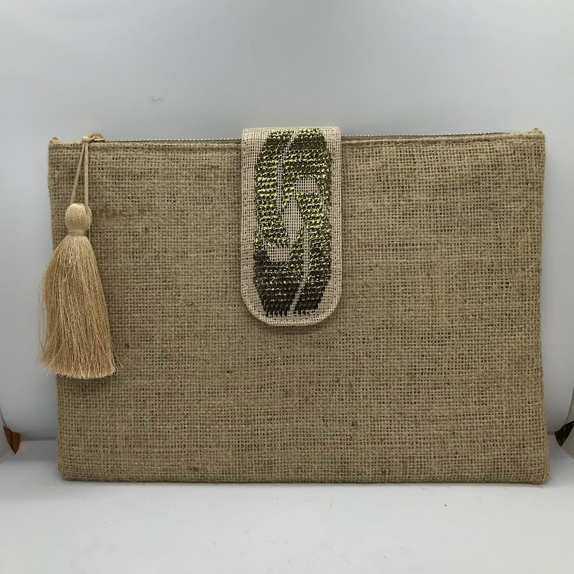 Burlap Clutch