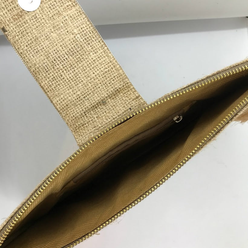 Burlap Clutch