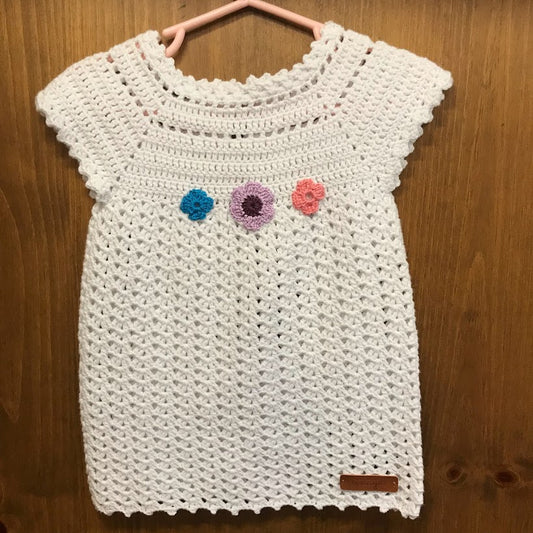 White Crochet Baby Dress
