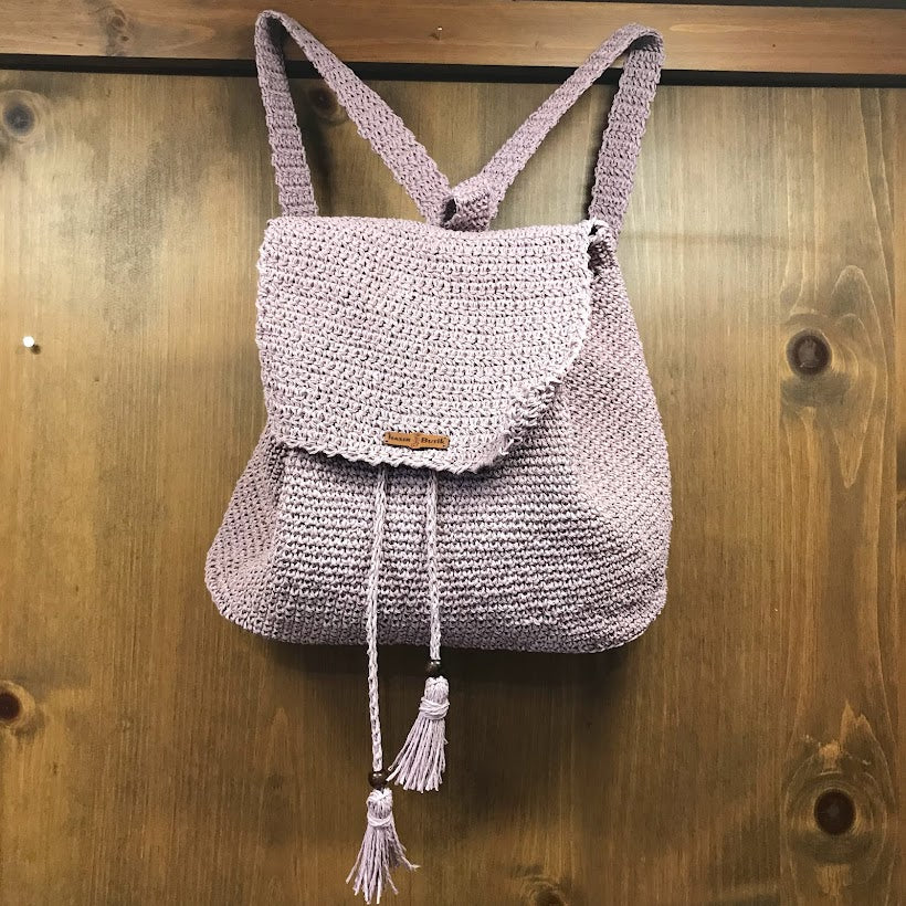 Crochet Drawstring Backpack