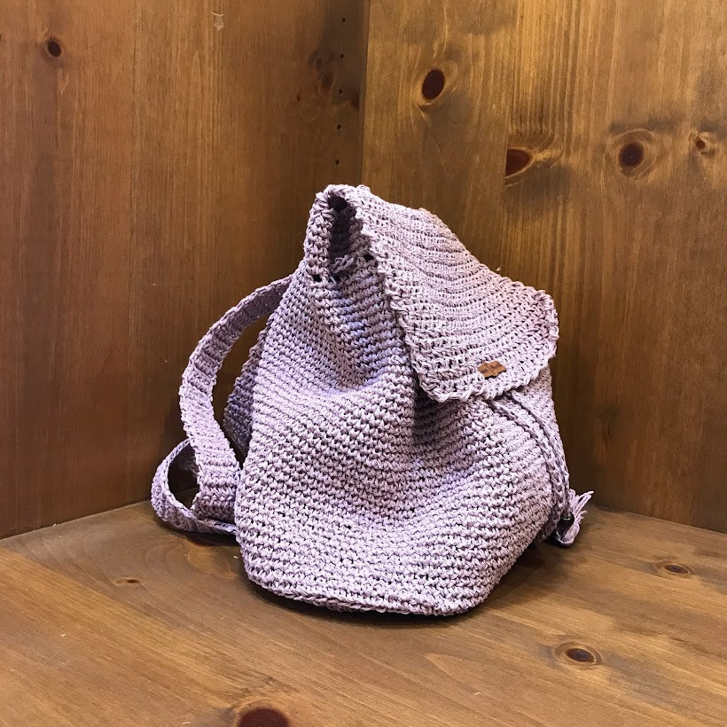 Crochet Drawstring Backpack