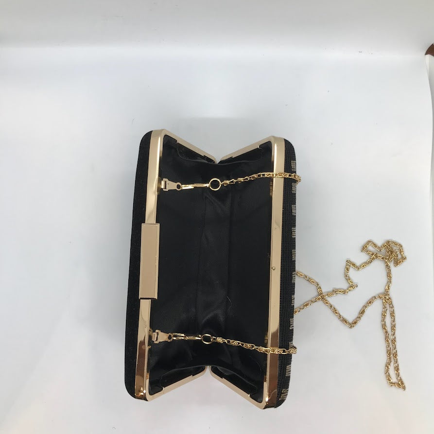 Black and Gold Checkered Clutch