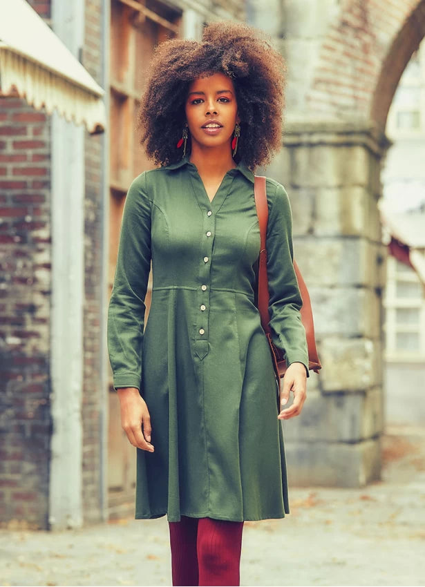 Long sleeve collared dress
