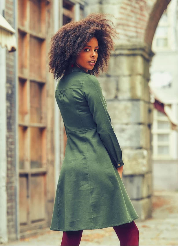 Long sleeve collared dress